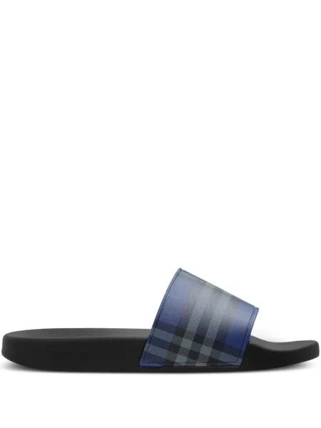 Șlapi Burberry în carouri albastru