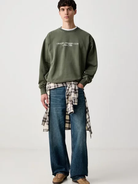 Baron Filou hanorac oversized pentru bărbați din verde