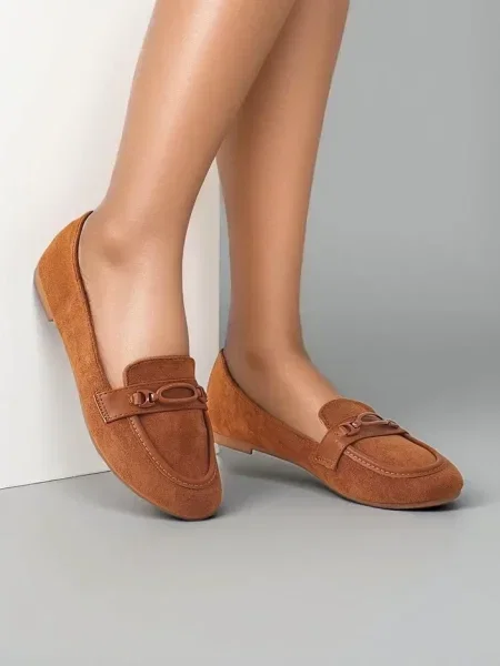 Mocasini Resti din piele de căprioară alb