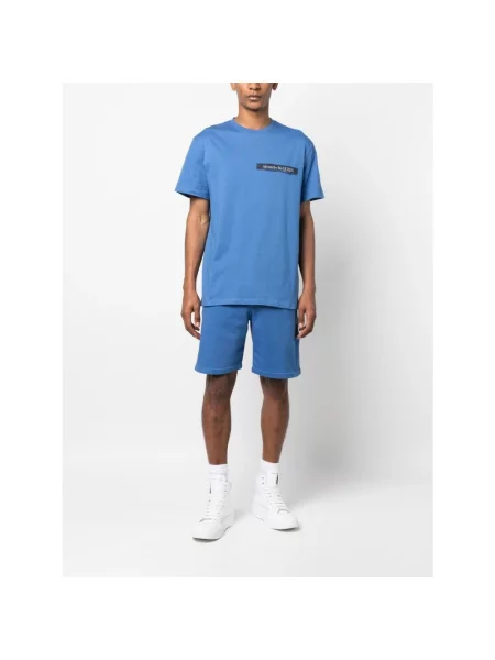Spodenki sportowe Alexander Mcqueen na siłownię niebieskie