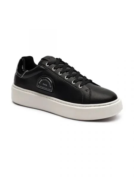 Karl Lagerfeld Bőr sneakers tornacipő MAXI KUP fekete