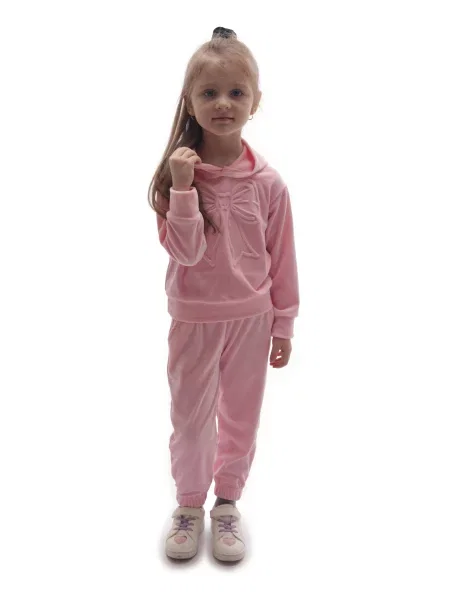 Велюровий Дитячий Спортивний костюм LUMO рожевий