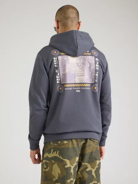 BILLABONG Tepláková bunda FOUNDATION tmavomodrá / žltá biela
