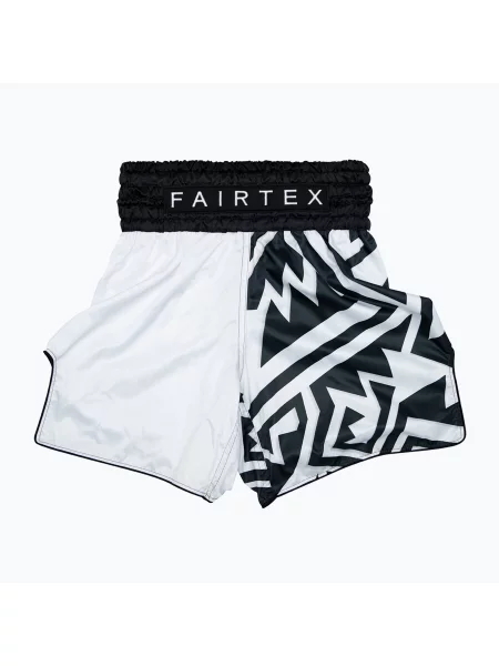 Spodenki bokserskie Fairtex Boxing "Monochrome" white/black białe