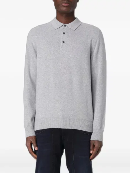 Lung tricou polo Xc tricotate gri