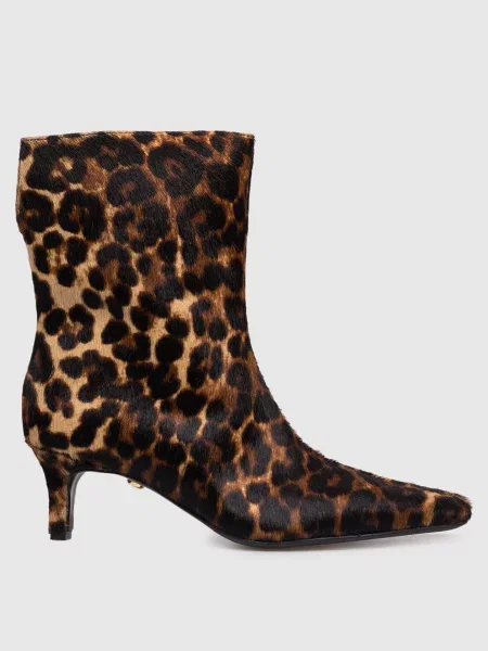 Кожаные ботильоны Babe Pay Pls с принтом коричневые