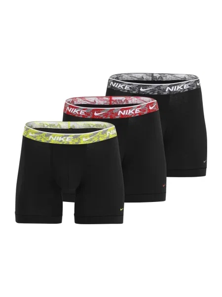 NIKE Underwear Boksarice neonsko rumena / siva / rdeča črna