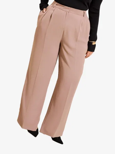 Friends Like These Pantaloni cu dungă cappuccino maro