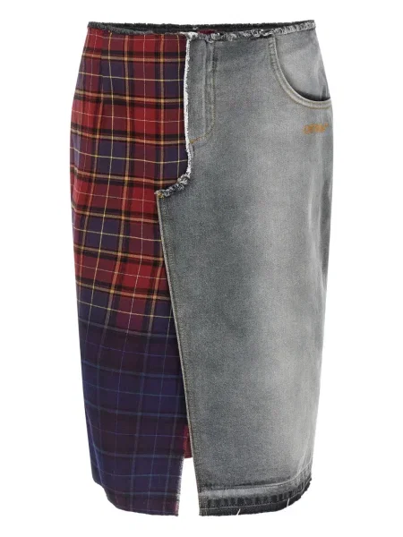 Fustă midi Off-white cu franjuri până la genunchi alb