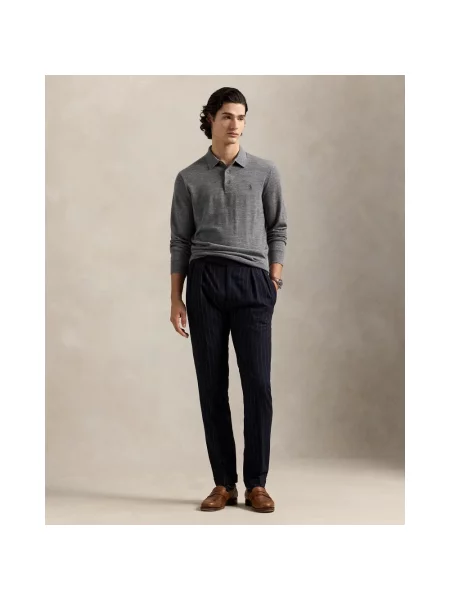 Koszulka polo Polo Ralph Lauren wełniana szara