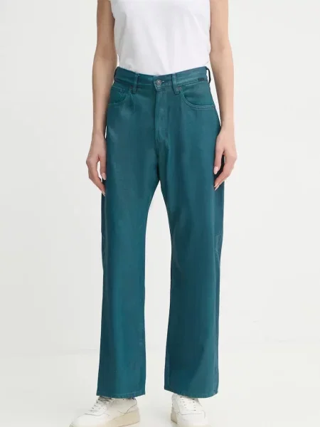 Džíny G-Star Raw high waist tyrkysová