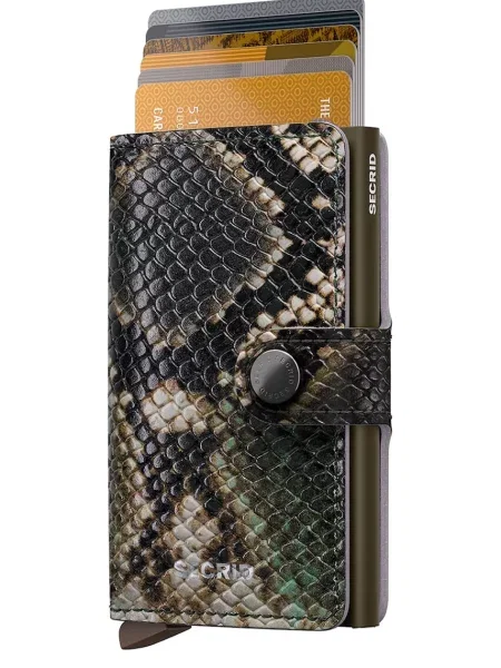 Secrid portofel RFID din piele SERPENT verde
