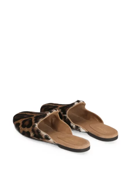 Papuci tip mules Dolce & Gabbana din piele maro