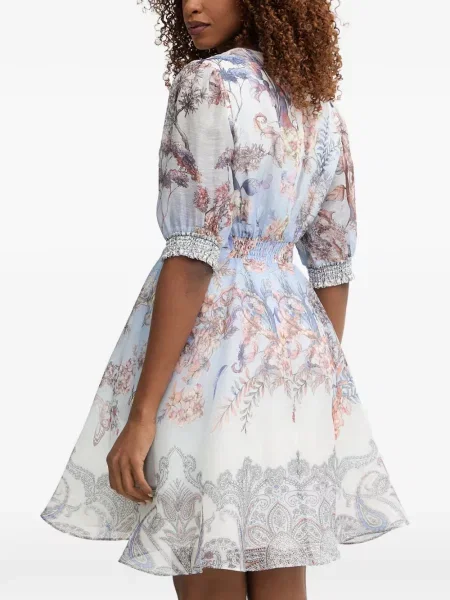 Rochie mini Hale Bob cu model floral cu imagine albastru