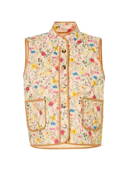 Lollys Laundry Vestă Cairo crem / albastru / galben pastel / cireș roșu
