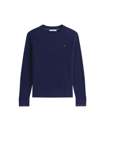 Sweter Tommy Hilfiger Co Cable Fine Gg C-Nk Ls Sweater Dark Night Navy XS granatowy
