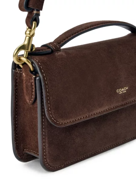 Geanta crossbody Coach din piele de căprioară maro