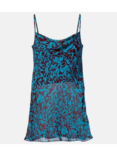 Top Dries Van Noten z nadrukiem niebieski