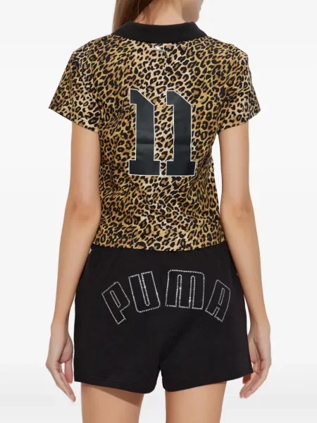 Топ Puma с принт с животински шарки кафяво