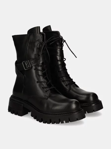 Answear Lab bocanci de piele femei cu platforma negru
