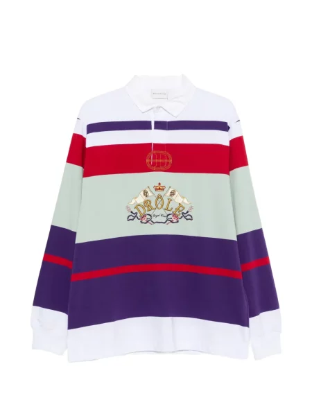 Tricou polo Drole De Monsieur cu broderie violet