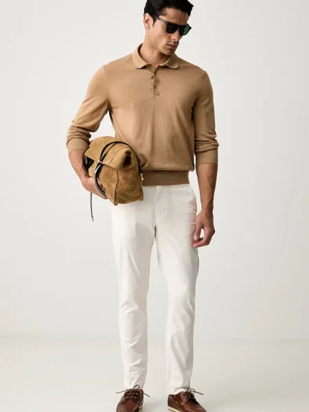 Tommy Hilfiger chino hlače z elastanom bež