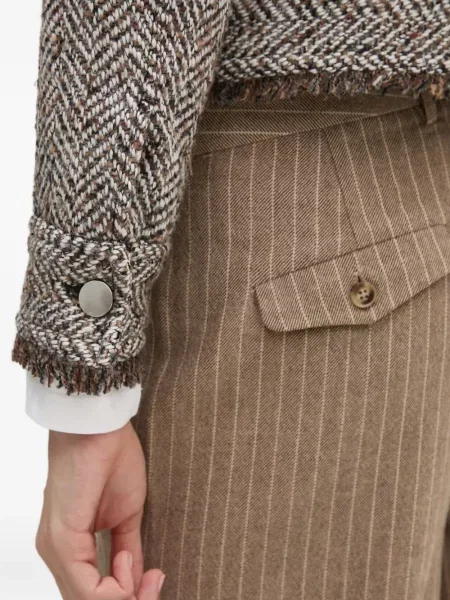 Geacă Sisley cu model herringbone gri