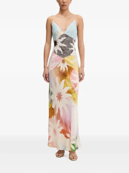 Rochie midi Never Fully Dressed cu imprimeu abstract