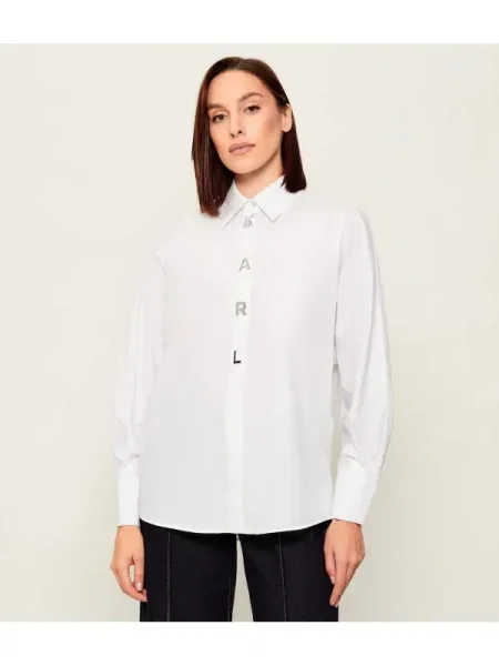 Karl Lagerfeld Cămașă snap fashion | Loose fit alb