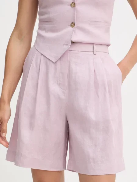 United Colors of Benetton pantaloni scurți pentru femei din in roz