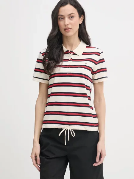 Tricou polo Tommy Hilfiger bej