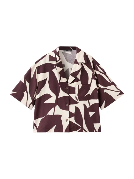 MANGO Bluză PLUMAS / ciclam bej