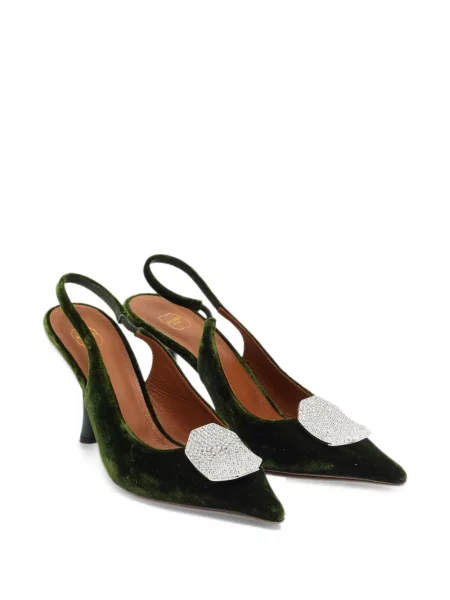 Pantofi cu toc Malone Souliers slingback verde