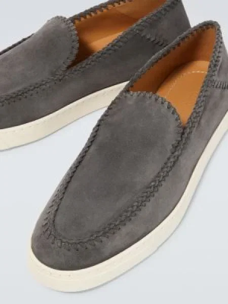 Szarvasbőr slip on sneaker Giorgio Armani szürke