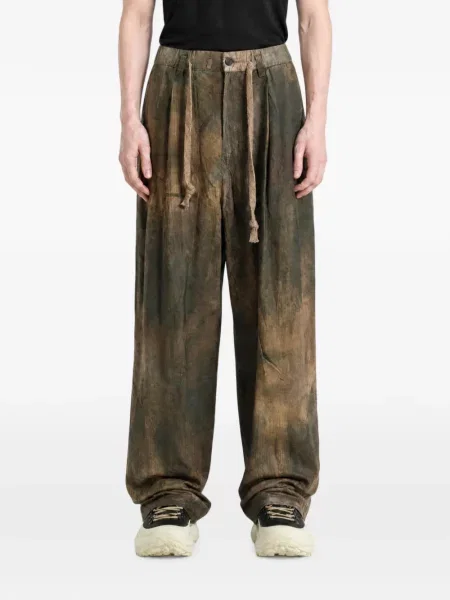 Pantaloni Ziggy Chen cu cordon maro