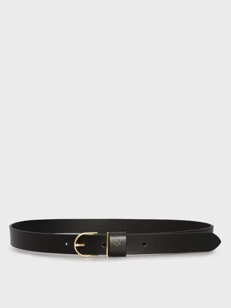 Шкіряний ремінь Calvin Klein на липучках чорний