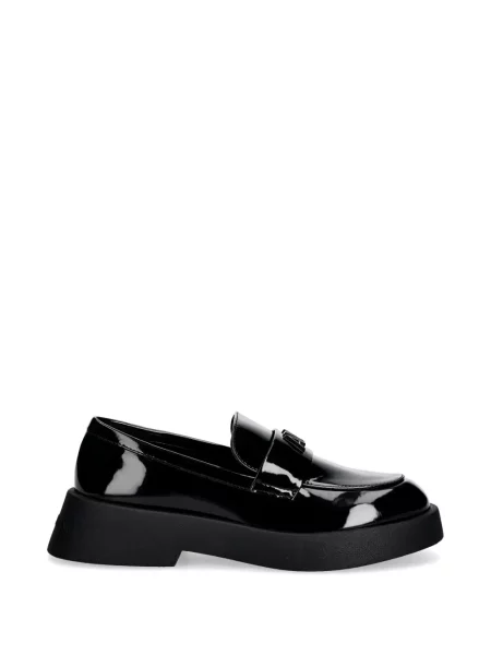 Pantofi loafer Armani Exchange cu autograf negru