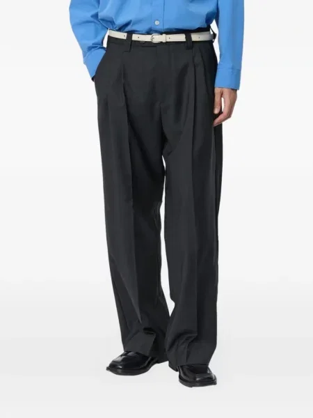 Kostkované plisované kalhoty Mfpen šedé