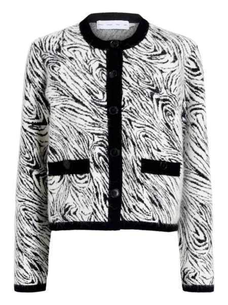 Cardigan Proenza Schouler White Label cu imagine cu model zebră alb