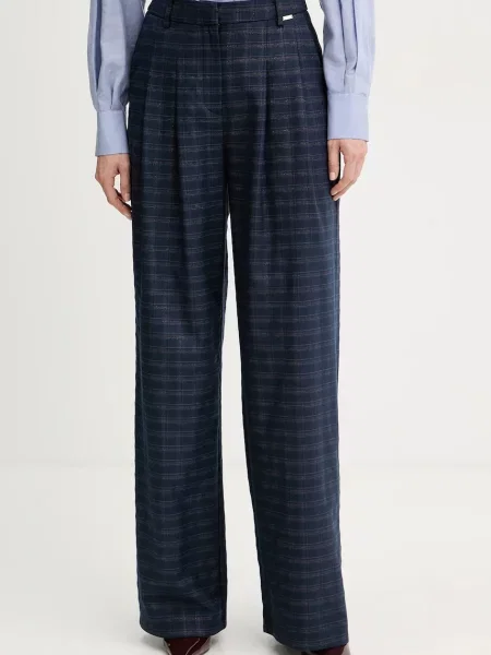 Fracomina pantaloni fason tigareta high waist albastru