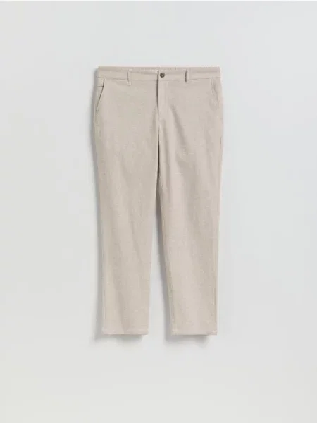 Reserved Pantaloni chino slim cu adaos de in bej