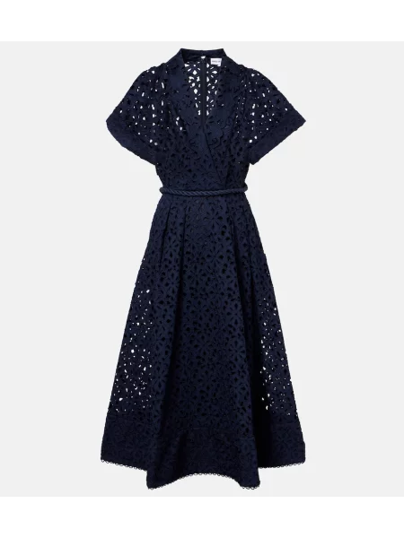 Rochie midi Rebecca Vallance cu broderie albastru