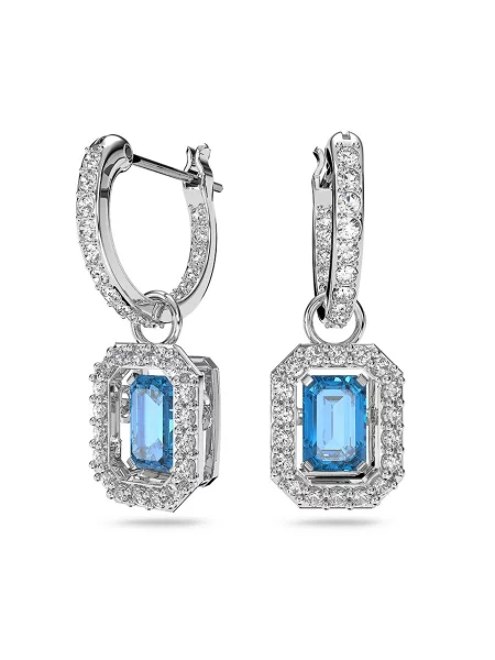 Swarovski Náušnice strieborná priehľadná modrá