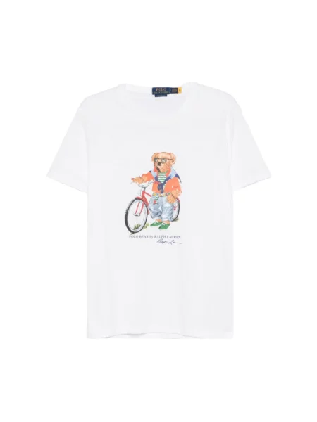 T-shirt o kroju slim fit z nadruk polo bear Polo Ralph Lauren biała