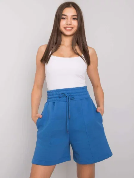 Pantaloni scurți Fashionhunters albastru