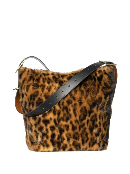 Geantă Zadig&voltaire cu imagine cu model leopard maro