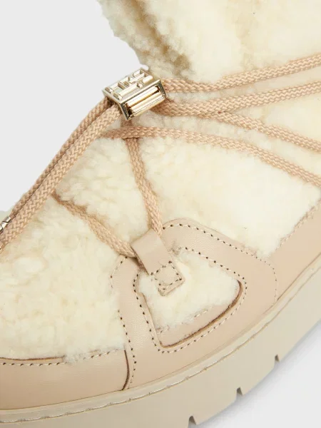 Дутики Tommy Hilfiger Тедди бежевые