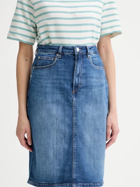 Marc O'Polo fustă din denim midi evazati albastru