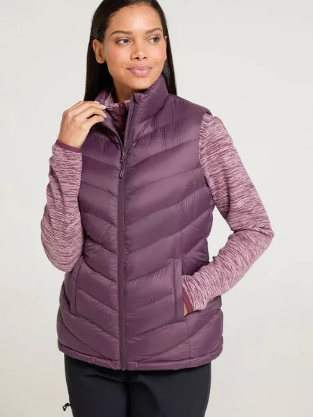 Seasons — kamizelka z podszewką z futra Purple fioletowa