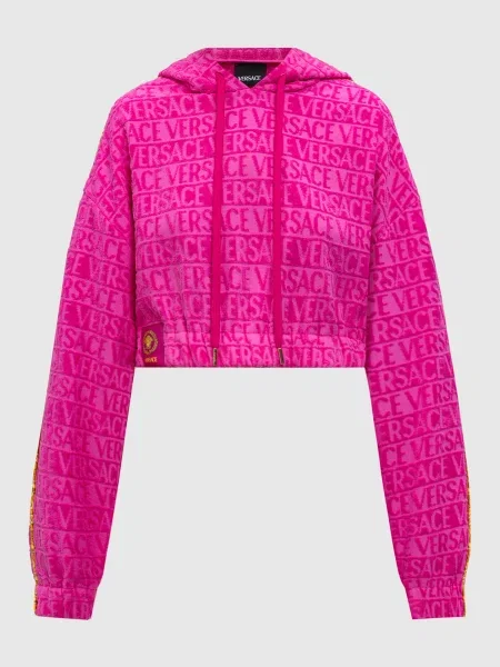 Укороченное худи Versace розовое